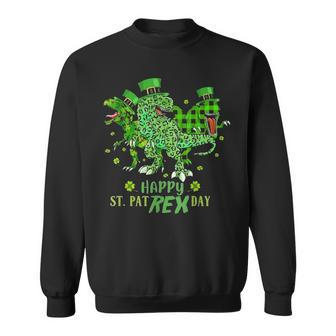 Happy St Pat T Rex Day Funny Dinosaur St Patricks Day Sweatshirt - Seseable