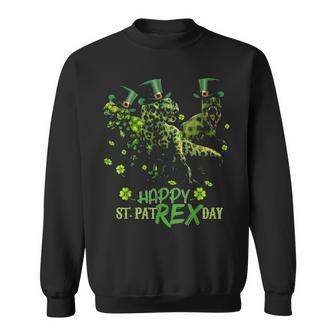 Happy St Patrex Day Funny Dinosaur T Rex St Patrick Sweatshirt - Seseable