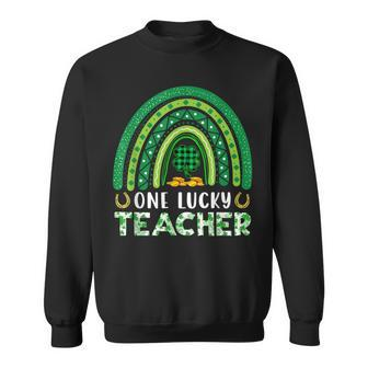 Happy St Patricks Day Cute One Lucky Teacher Rainbow Outfit Sweatshirt - Seseable