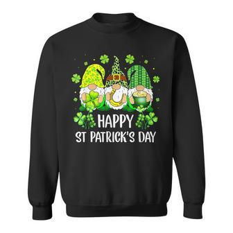 Happy St Patricks Day Three Gnome Irish Shamrock Leprechaun Sweatshirt - Seseable