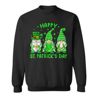 Happy St Patricks Day Three Gnomes Squad Holding Shamrock Sweatshirt | Seseable UK