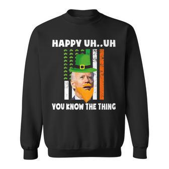 Happy Uh You Know The Thing Confused Biden St Patricks Day Sweatshirt - Seseable