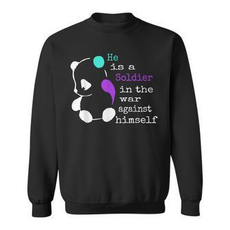 He Is A Soldier Semicolon Gift Suicide Prevention Awareness Sweatshirt | Mazezy