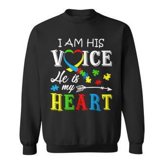 He Is My Heart Autism Awareness Autism Mom Dad Autism Awareness Sweatshirt | Mazezy