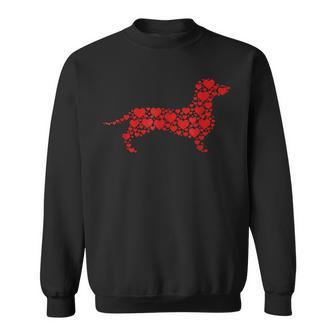 Heart Dog Lover Gifts Dachshund Puppy Valentines Day Sweatshirt - Seseable
