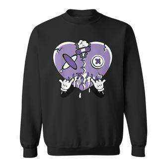 Heart Dripping Streetwear Low Pure Violet 11S Matching Sweatshirt | Mazezy