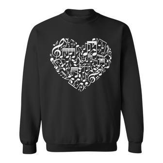 Heart Shape Musical Notes Music Lovers Valentines Day Sweatshirt - Seseable