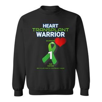 Heart Transplant Anniversary Warrior 1 One First Year Men Women Sweatshirt Graphic Print Unisex - Seseable