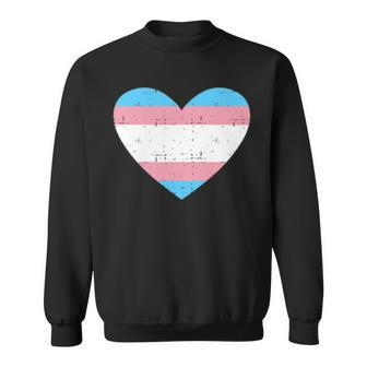 Heart With Transgender Flag For Trans Pride Month Sweatshirt | Mazezy