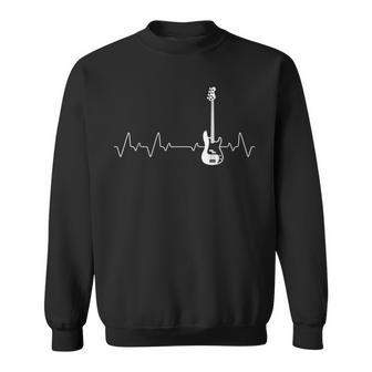 Heartbeat Bass Guitar Men Women Sweatshirt Graphic Print Unisex - Seseable