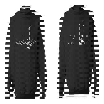 Heartbeat Bass Guitar Men Women Sweatshirt Graphic Print Unisex - Seseable