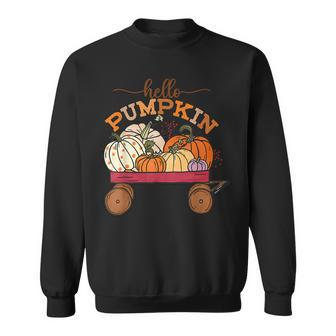 Hello Pumpkin Truck Farm Pumpkin Fall Autumn Thanksgiving Men Women Sweatshirt Graphic Print Unisex - Thegiftio UK