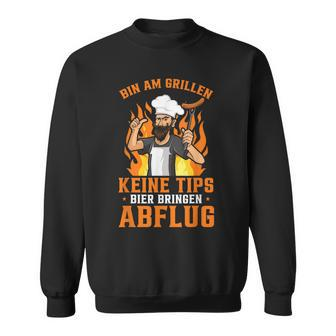 Herren Grill  Barbecue Spruch Bbq Bin Am Grillen Abflug Sweatshirt - Seseable
