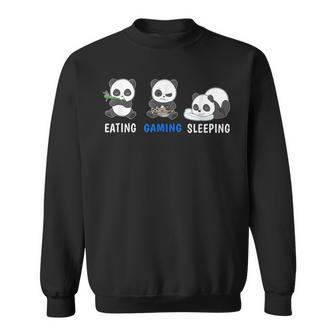 Herren Panda Gaming Sweatshirt, Essen Schlafen Videospiele, PC & Konsole - Seseable