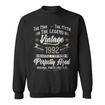 Herren Sweatshirt 31. Geburtstag 1992, Vintage Mann Mythos Legende - Seseable