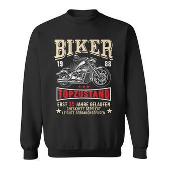 Herren Sweatshirt zum 35. Geburtstag, Motorrad 1988 V2 Design, Lustiges Biker Motiv - Seseable