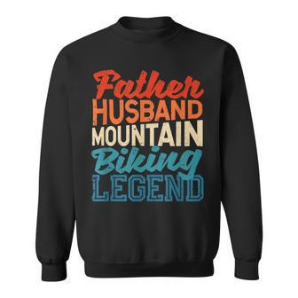 Herren Vater Ehemann Mountainbike Legende Vatertag Biker Sweatshirt - Seseable