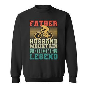 Herren Vatertag Biker Vater Ehemann Mountainbike Legende Sweatshirt - Seseable