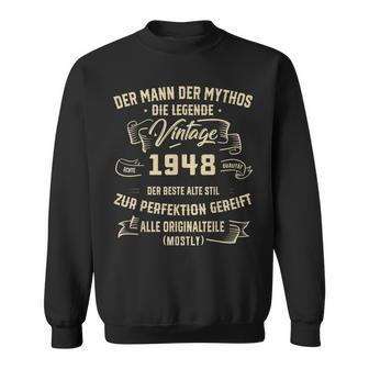 Herren Vintage Der Mann Mythos Die Legende 1948 75 Geburtstag Sweatshirt - Seseable