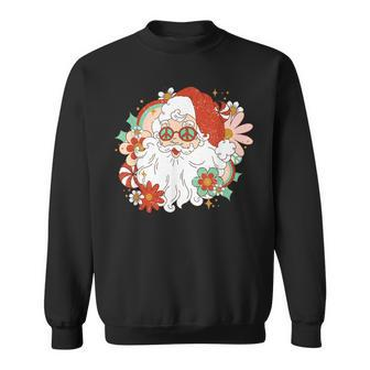 Hippie Santa Groovy Peace Sign Funny Christmas V3 Men Women Sweatshirt Graphic Print Unisex - Thegiftio UK