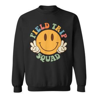 Hippie Smile Face Field Trip Squad Groovy Field Day 2023 Sweatshirt | Mazezy
