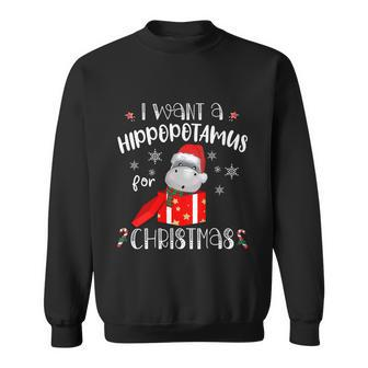Hippopotamus For Christmas Matching Xmas Hippo Pajama Gift Sweatshirt - Monsterry AU