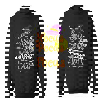 Hocus Pocus Everybody Focus Funny Halloween Teacher V4 Men Women Sweatshirt Graphic Print Unisex - Thegiftio