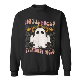 Hocus Pocus Everybody Focus Teacher Spooky Pumpkin Halloween V2 Men Women Sweatshirt Graphic Print Unisex - Thegiftio UK