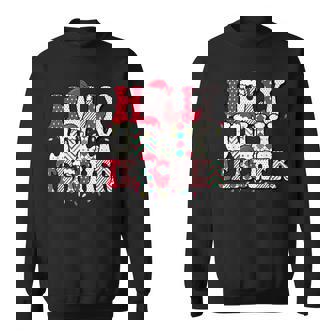 Holly N Jolly Teacher Santa Christmas 2022 Vintage Men Women V2 Men Women Sweatshirt Graphic Print Unisex - Thegiftio