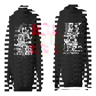 Holly N Jolly Teacher Santa Christmas 2022 Vintage Men Women V5 Men Women Sweatshirt Graphic Print Unisex - Thegiftio