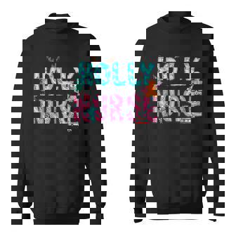 Holly Xmas Jolly Nurse Christmas For Mens Womens Men Women Sweatshirt Graphic Print Unisex - Thegiftio