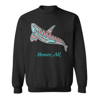 Homer Alaska Upward Orca Killer Whale Native American Sweatshirt | Mazezy