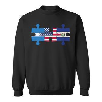 Honduras El Salvador And United States Puzzle Sweatshirt | Mazezy