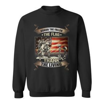 Honor The Fallen Thank The Living Memorial Day - Veteran Day Sweatshirt - Seseable