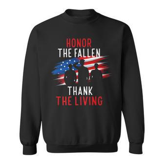 Honor The Fallen Veteran Themed Military Support Sweatshirt - Seseable