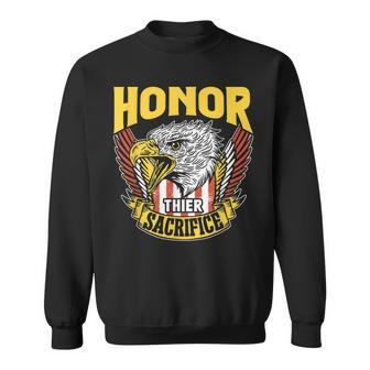 Honor Their Sacrifice Memorial Day Veteran Combat Military Sweatshirt | Mazezy