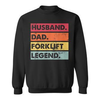 Husband Dad Forklift Driver Forklift Operator Mens Men Women Sweatshirt Graphic Print Unisex - Seseable