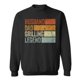 Husband Dad Grilling Legend Funny Vintage Fathers Day Sweatshirt - Thegiftio UK