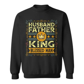 Husband Father King Blessed Man Black Pride Dad V2 Sweatshirt | Mazezy