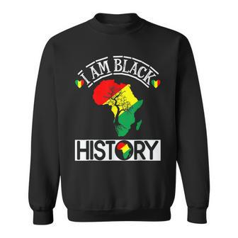 I Am Black History African Map Black History Month Pride Men Women Sweatshirt Graphic Print Unisex - Thegiftio UK