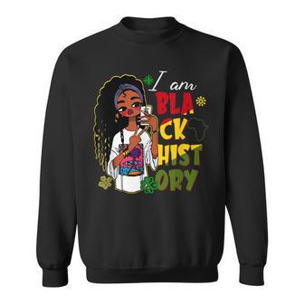 I Am Black History Afro Girl African American Melanin Girl Sweatshirt - Seseable
