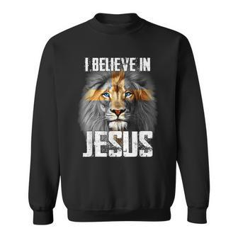 I Believe In Jesus Lion Christian God Sweatshirt - Seseable