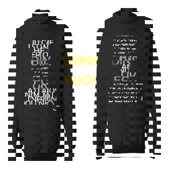 I Came Here To Drink And Fuck And Im Almost Done Drinking Sweatshirt | Mazezy