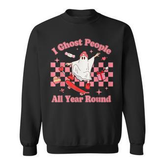 I Ghost People All Year Skateboard Funny Anti Valentines Day Sweatshirt - Seseable