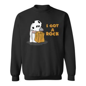 I Got A Rock Funny Halloween Trick Or Treat Ghost Men Women Sweatshirt Graphic Print Unisex - Thegiftio UK