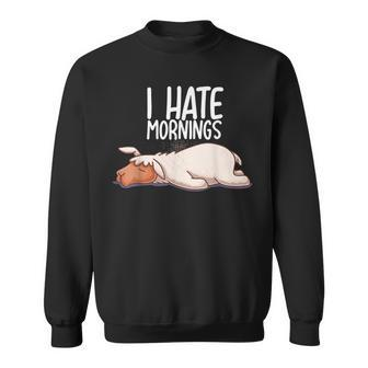 I Hate Mornings Sleeping Llama Sleep Nap Late Riser Alpaca Men Women Sweatshirt Graphic Print Unisex - Thegiftio UK