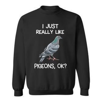 I Just Really Like Pigeons Ok Owner Lover Gift Pigeon Sweatshirt | Mazezy