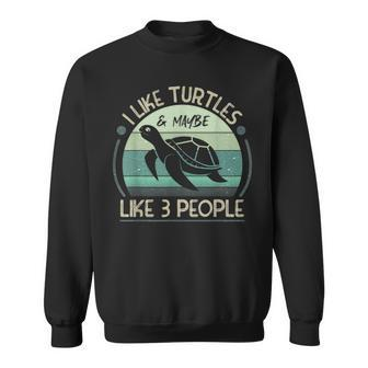 I Just Really Love Turtles I Like Turtles And Maybe 3 People Sweatshirt - Seseable