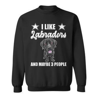 I Like Labradors And Maybe 3 People Black Lab Gift Labrador Sweatshirt - Seseable