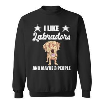 I Like Labradors And Maybe 3 People Yellow Lab Gift Labrador Sweatshirt - Seseable